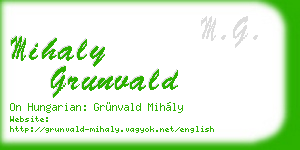 mihaly grunvald business card